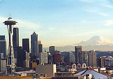 Downtown Seattle and Mount Rainier