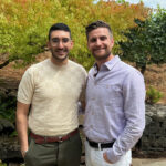 Armon Dadgar and Joshua Kalla in a grove of trees