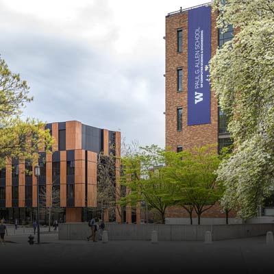 Allen & Gates Center building facades from Benton Lane