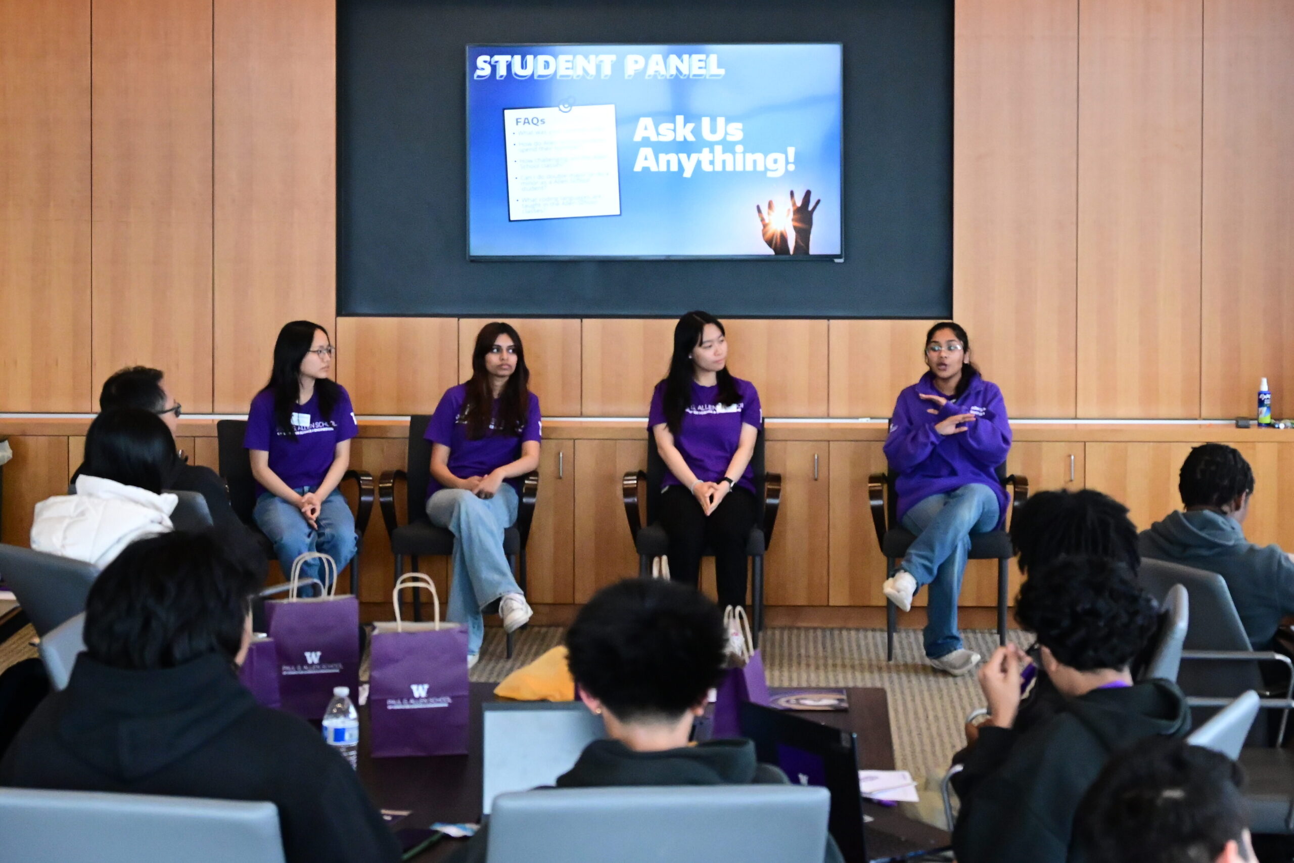 Student panel at Allen School Preview Day 2025