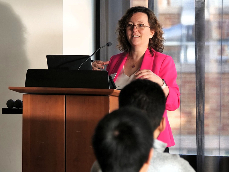 Magdalena Balazinska, director of the Allen School, speaking at the 2025 Research Showcase about the Grand Challenges