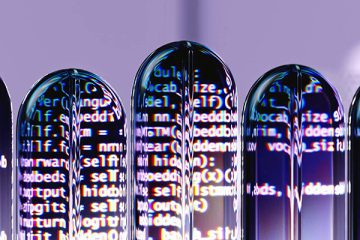 An artist’s illustration of artificial intelligence, depicting language models which generate text.