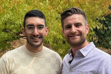 Portrait of Armon Dadgar and Joshua Kalla in a grove of trees