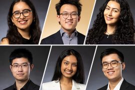 Collage of six student portraits