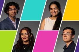 Collage of four student portraits