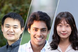 news-tr35-asia-pacific-du-krishna-min Side-by-side portraits of Simon Shaolei Du, Ranjay Krishna and Sewon Min