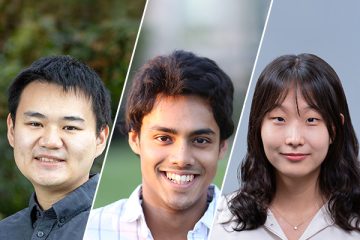 Side-by-side portraits of Simon Shaolei Du, Ranjay Krishna and Sewon Min